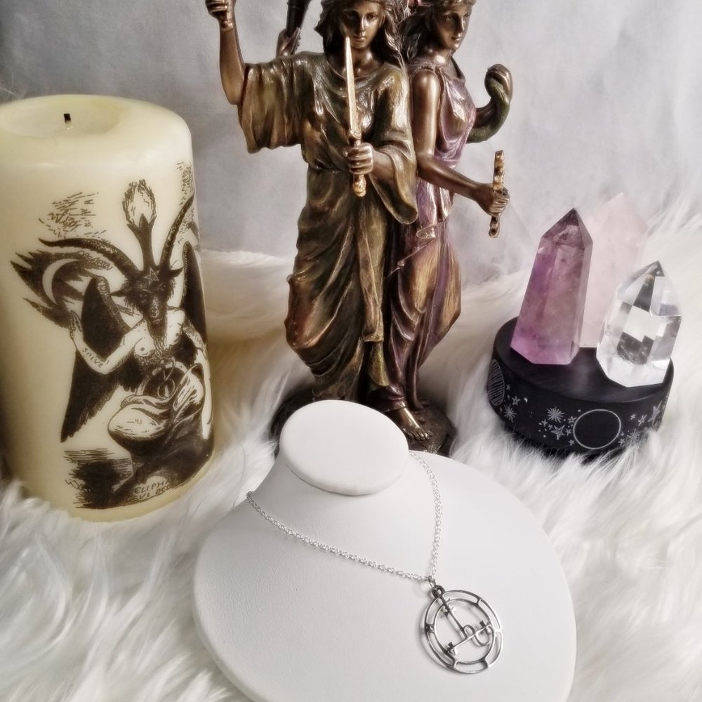 Silver Lilith Goetia Seal Necklace - Magick Occult - Picture 5 of 10
